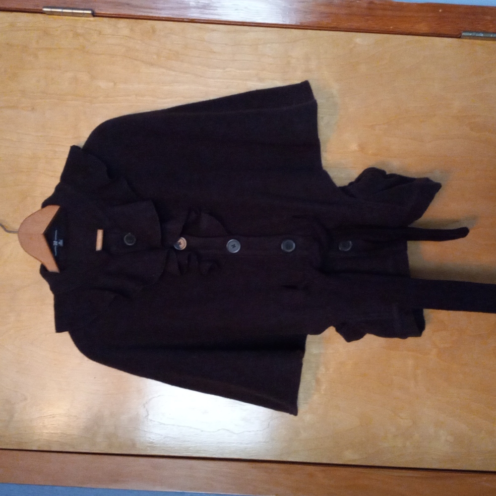 Gap brown sweater cape sz m adjustable belt.